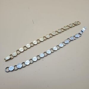 Sarah coventry, gold tone and silvertone link bracelets, young and gay